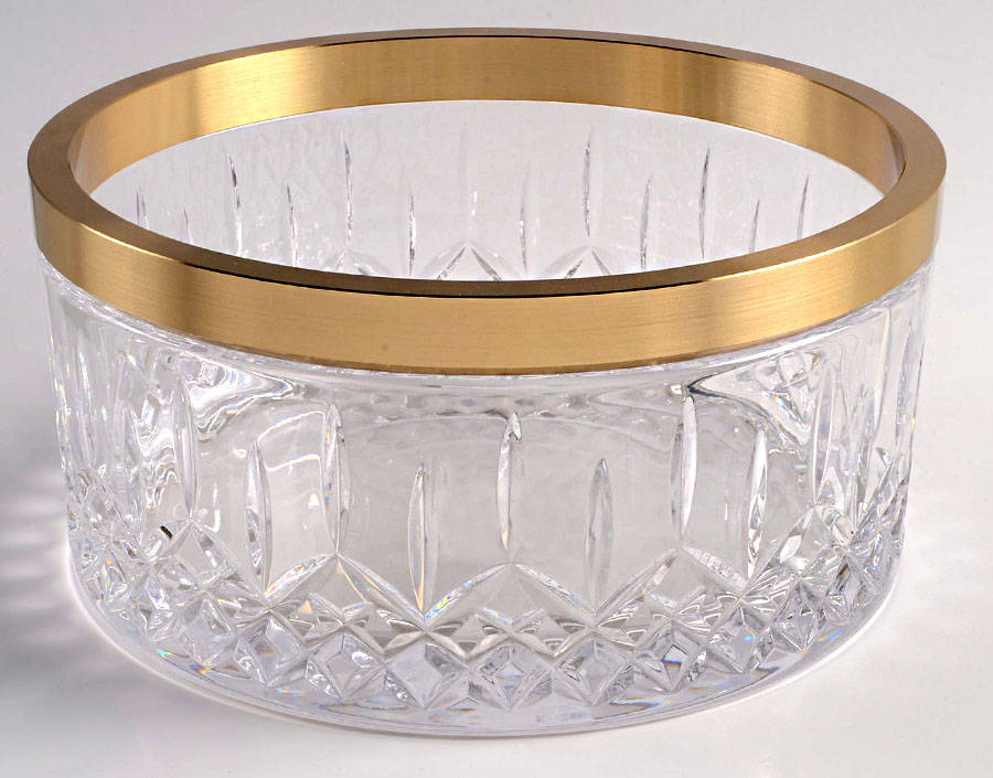 Lismore Reflection with Gold Band 8" Round Bowl by Waterford Crystal-1