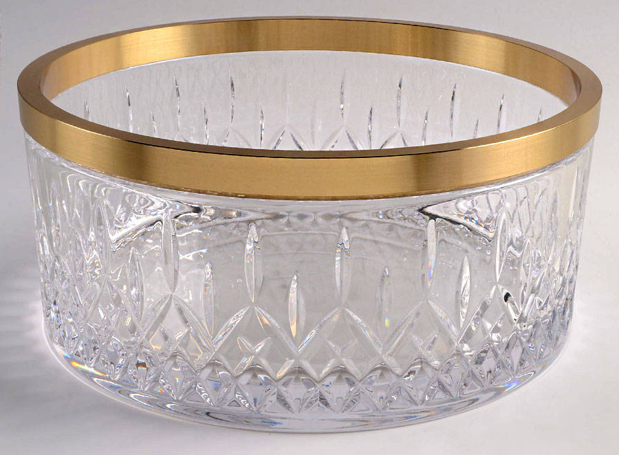 Lismore Reflection with Gold Band 10" Round Bowl by Waterford Crystal-1