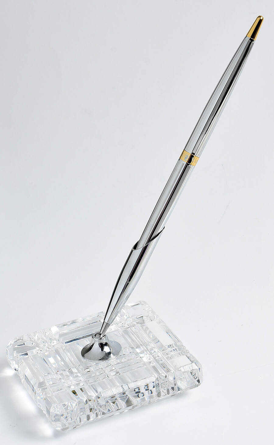 Desk Sets Pen Holder & Silver Metal Pen by Waterford Crystal-1