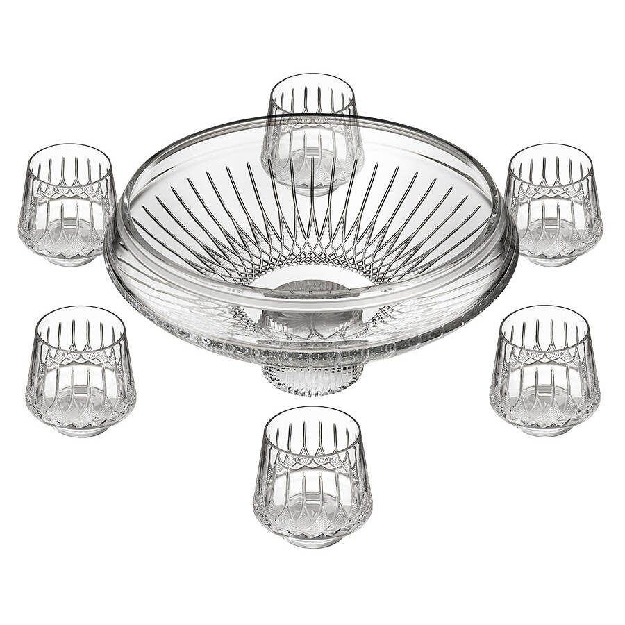 Mastercraft Lismore Arcus 7 Pc Punch Set (Punch Bowl & 6 8 Oz Tumblers) by Waterford Crystal-1