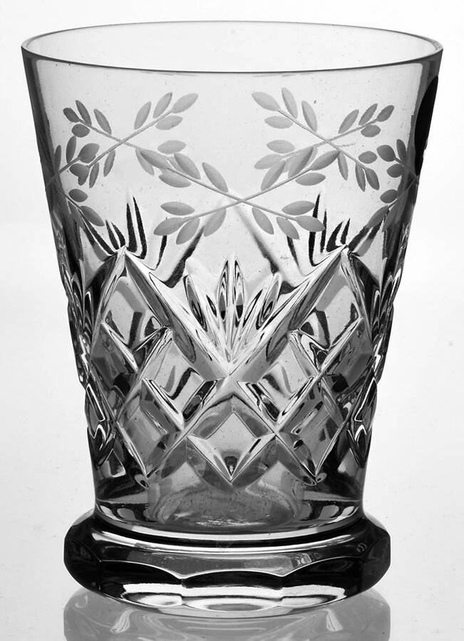 Grey Cut Tumbler Collection 10 Oz Footed Tumbler by Waterford Crystal-1