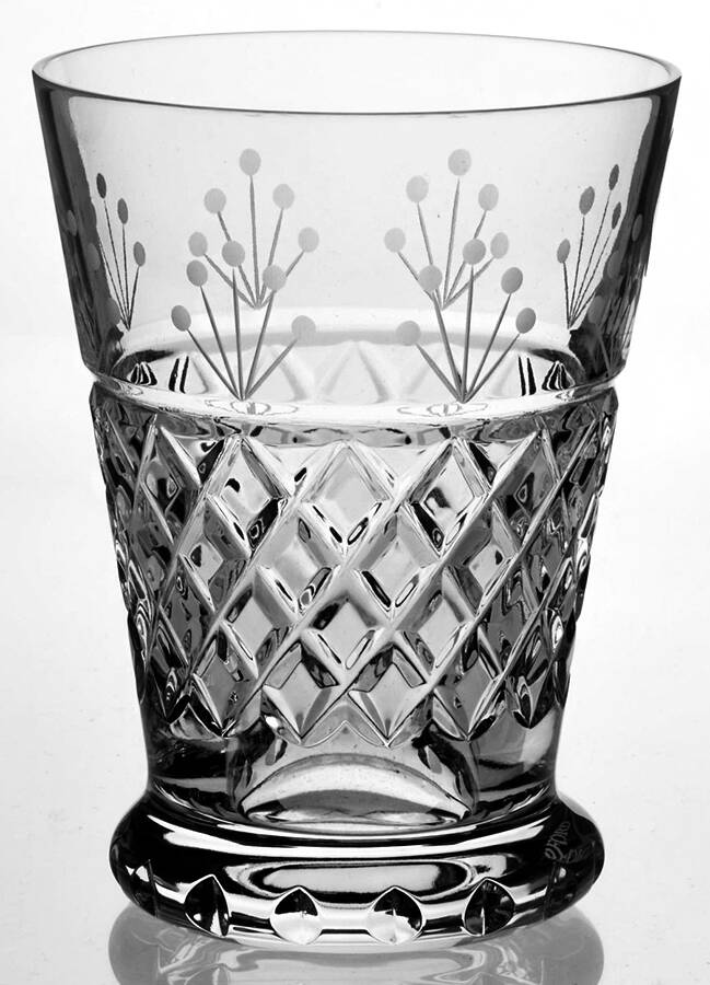 Grey Cut Tumbler Collection 10 Oz Footed Tumbler by Waterford Crystal-1