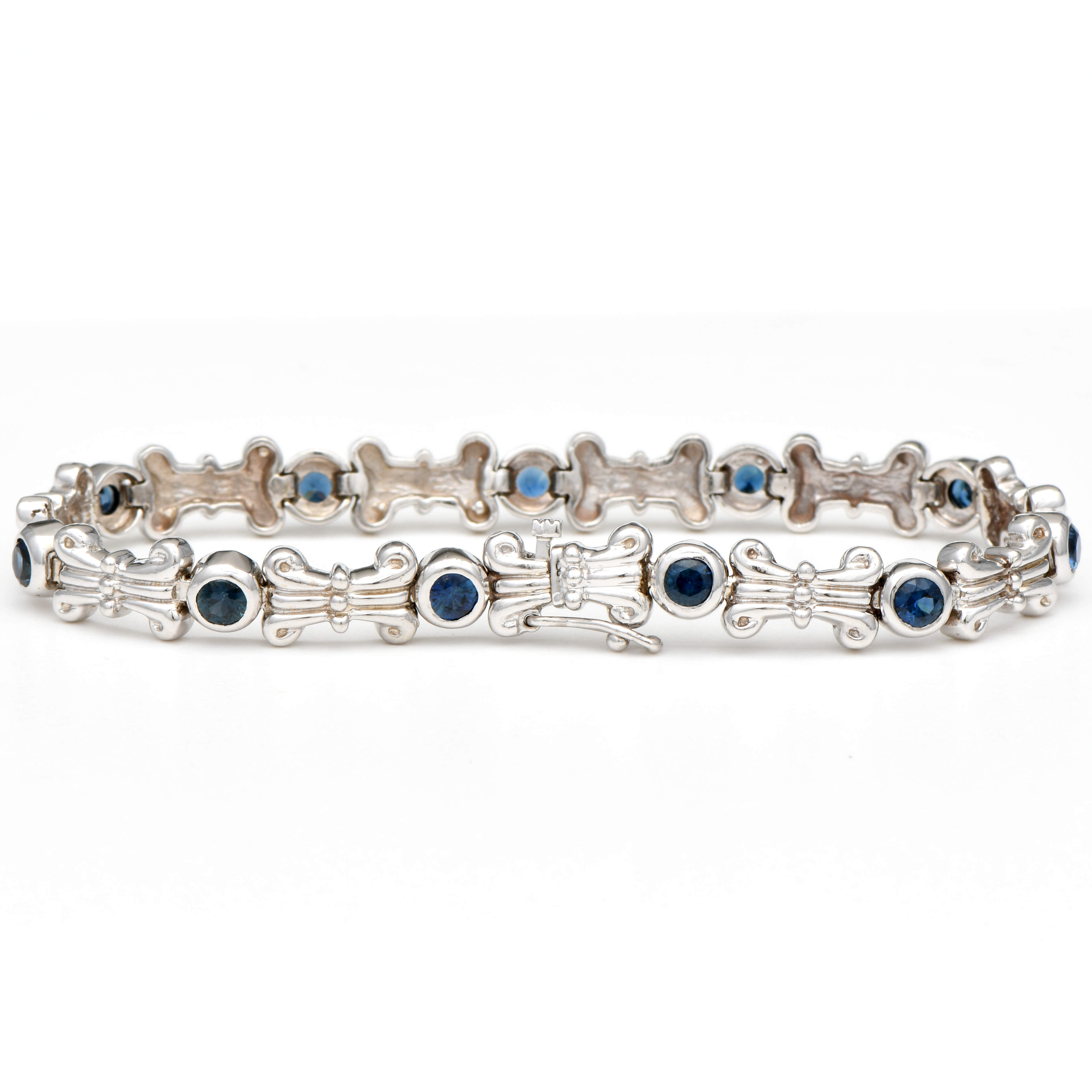 14KW Sapphire(9.46) Column Line Bracelet-2