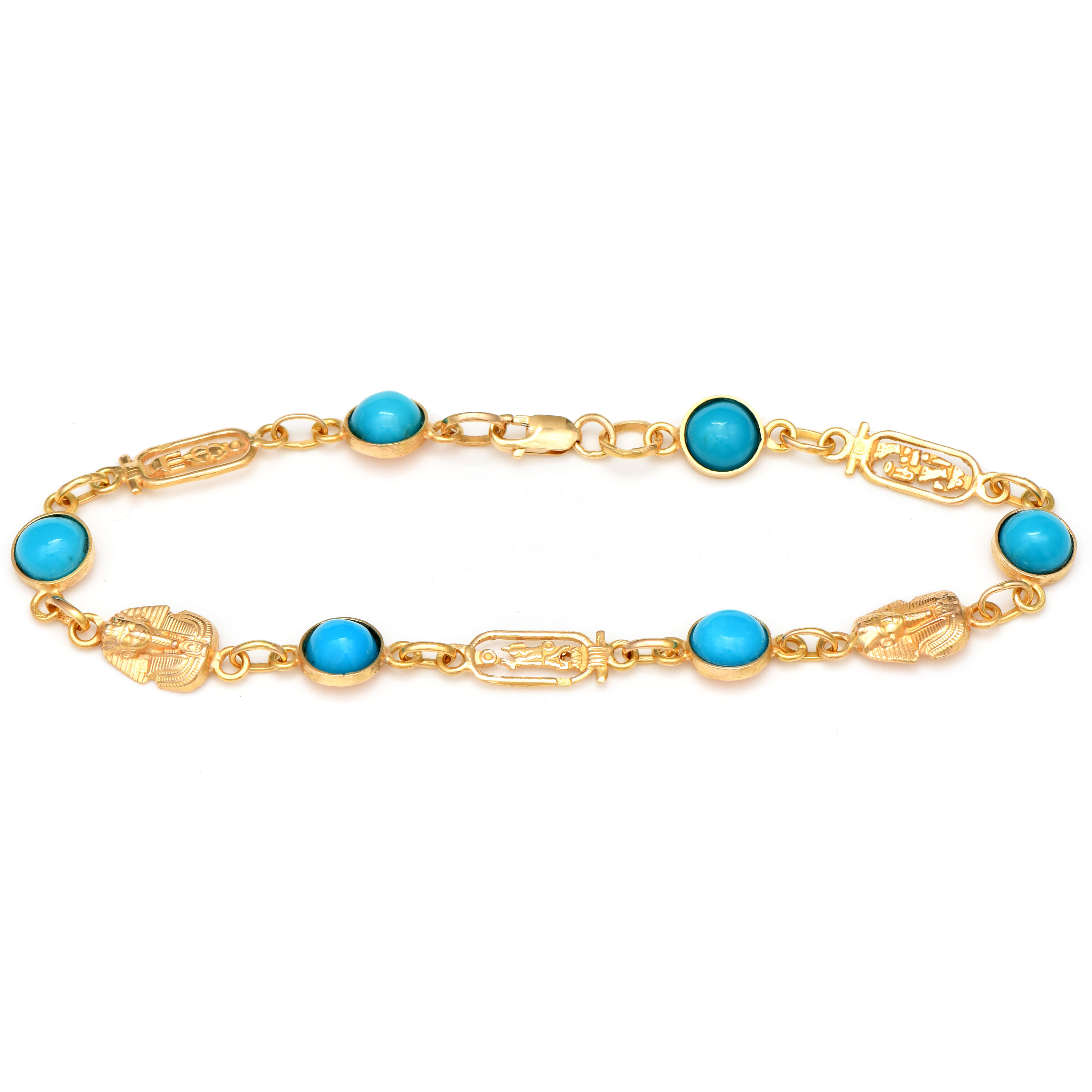 18KY Egyptian Revival Turquoise Bracelet-1