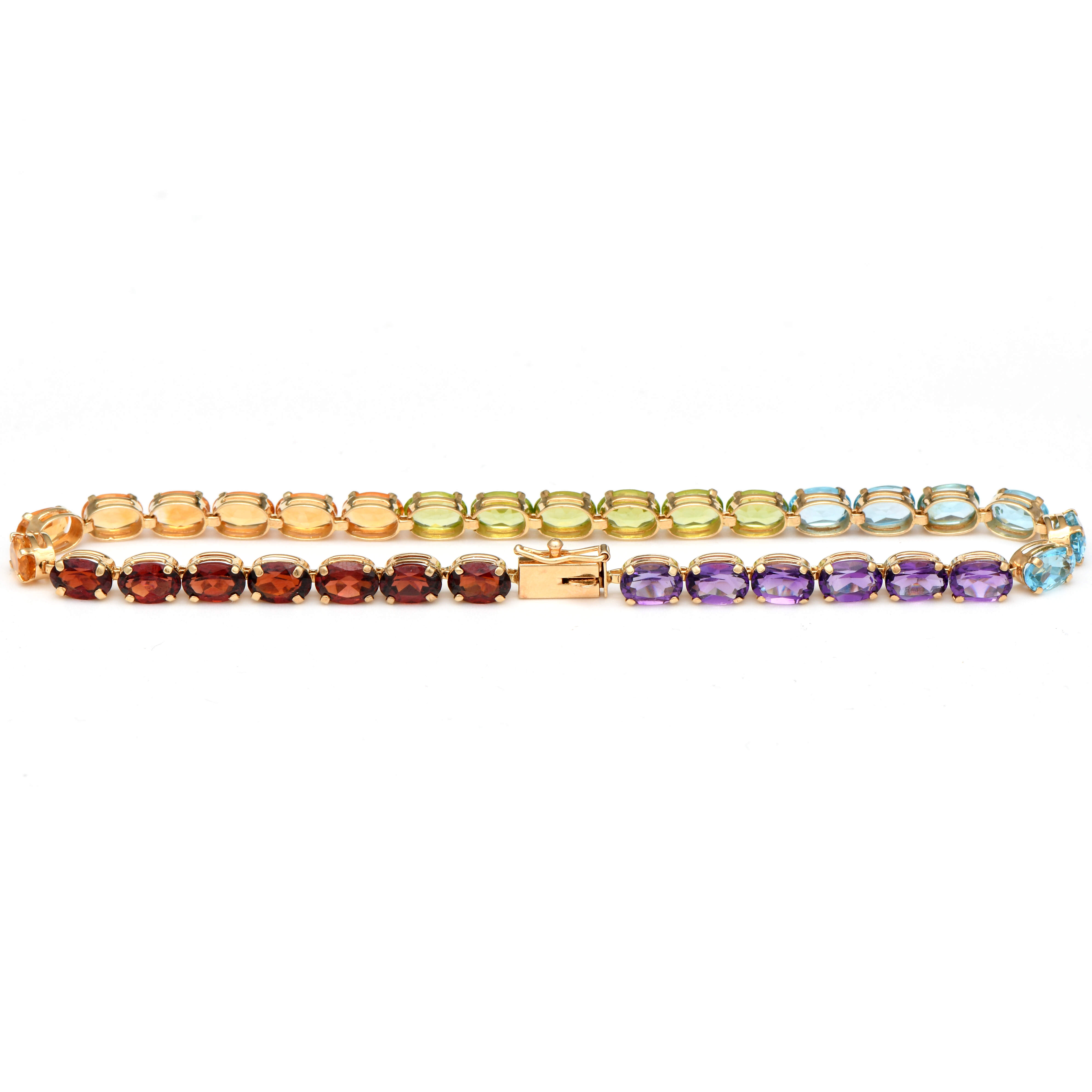 14KY Multi Gemstone(13.76) Ombre Bracelet-2