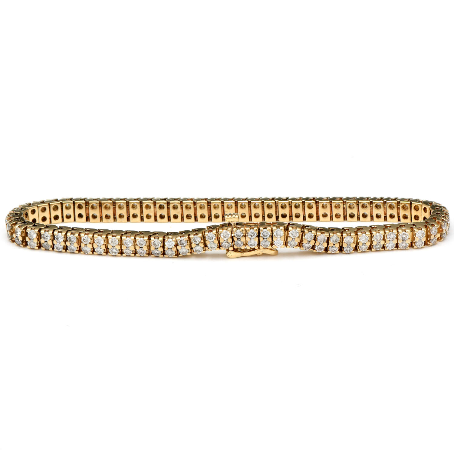14KY Double Row Diamond(4.06) Tennis Bracelet-2