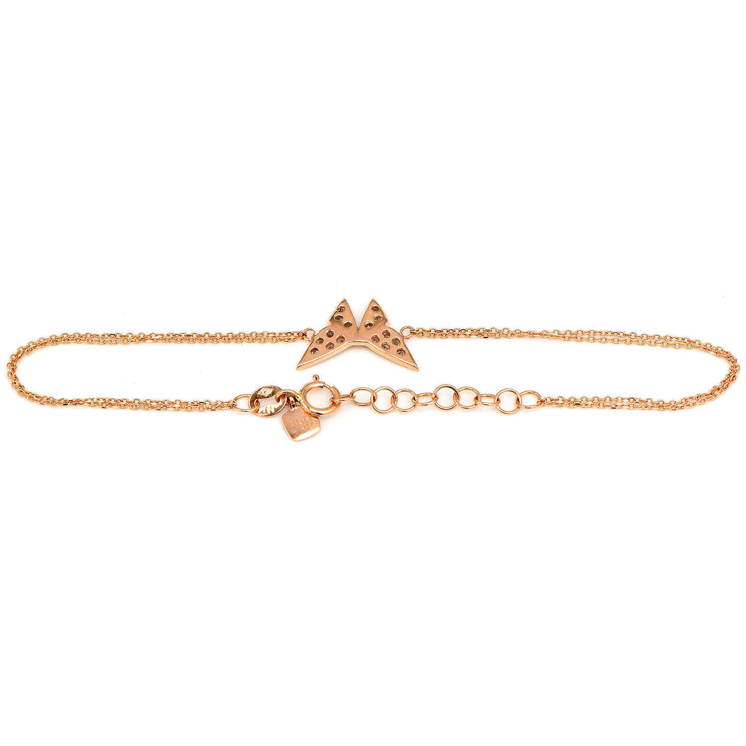 14KR Petite Diamond(0.15) Butterfly Bracelet-2