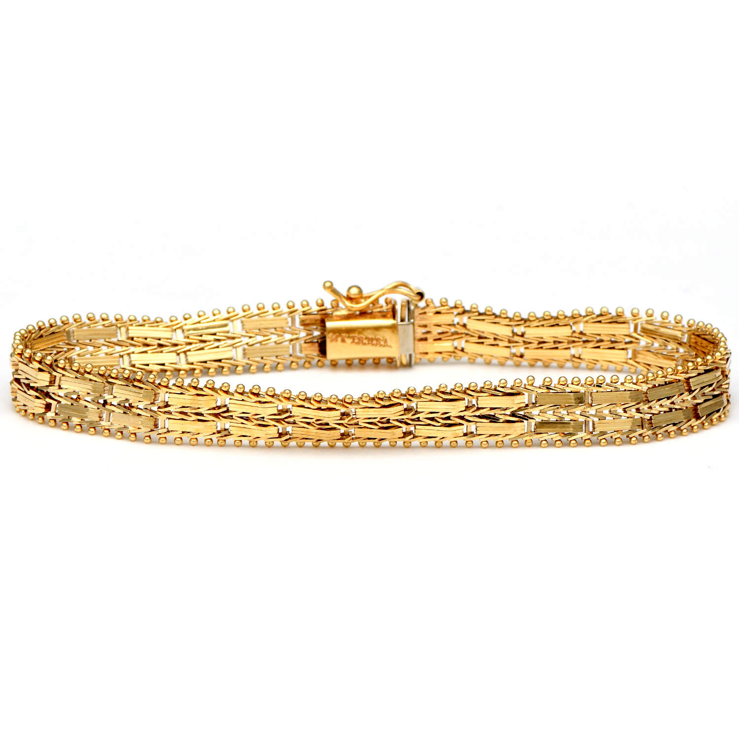 14KY Imperial Mirror Bar Link Bracelet-1