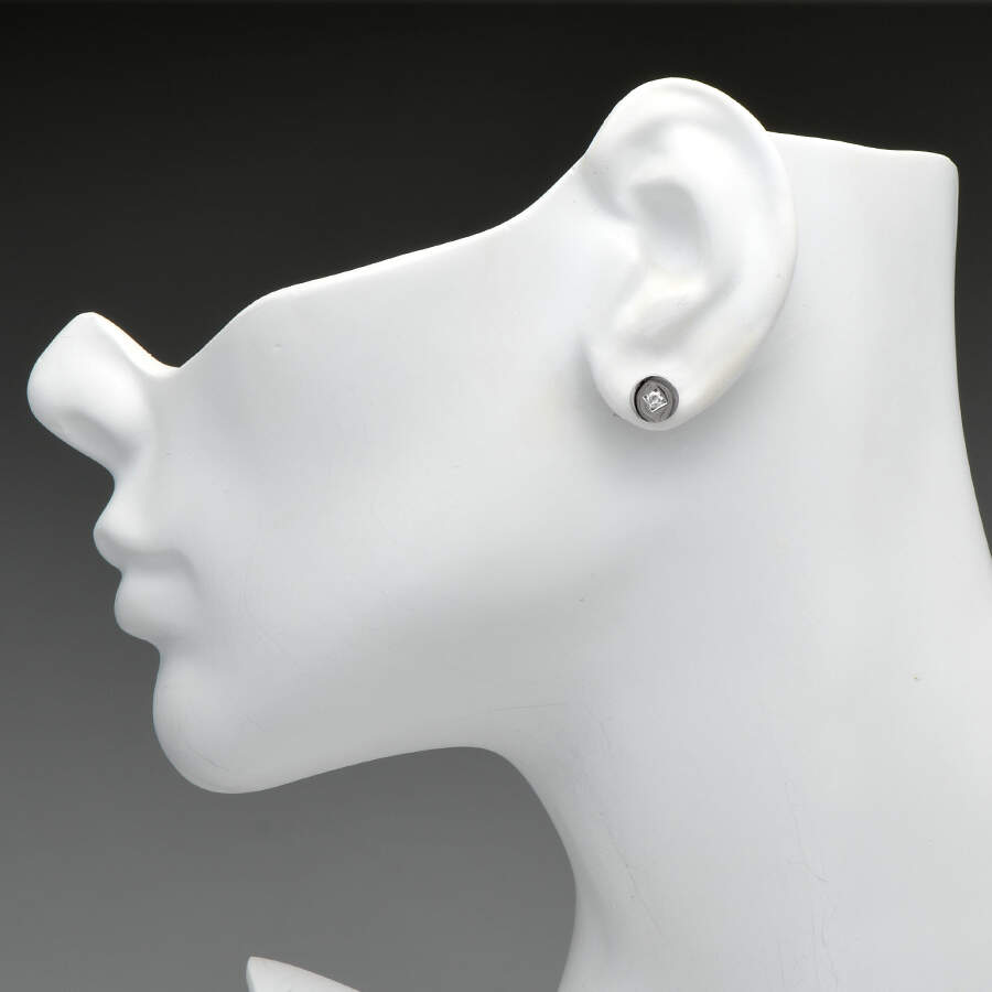 14KW Diamond(0.16) Disc Stud Earrings-3