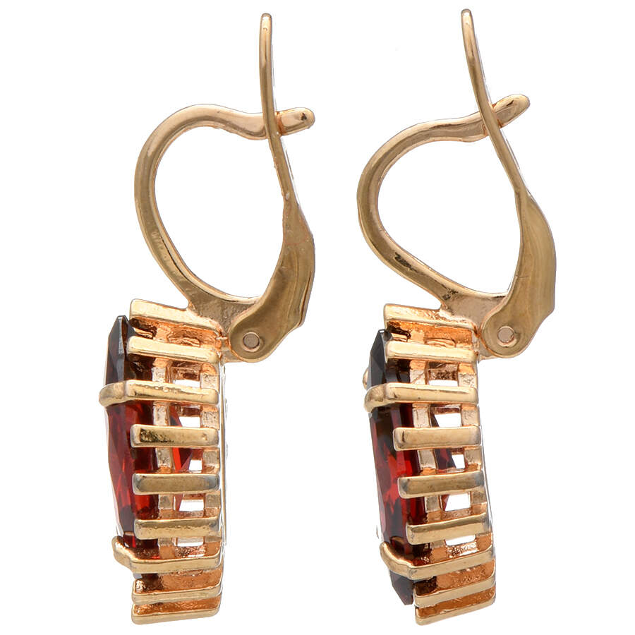 14KY Garnet(6.08) Marquise Leverback Earrings-2