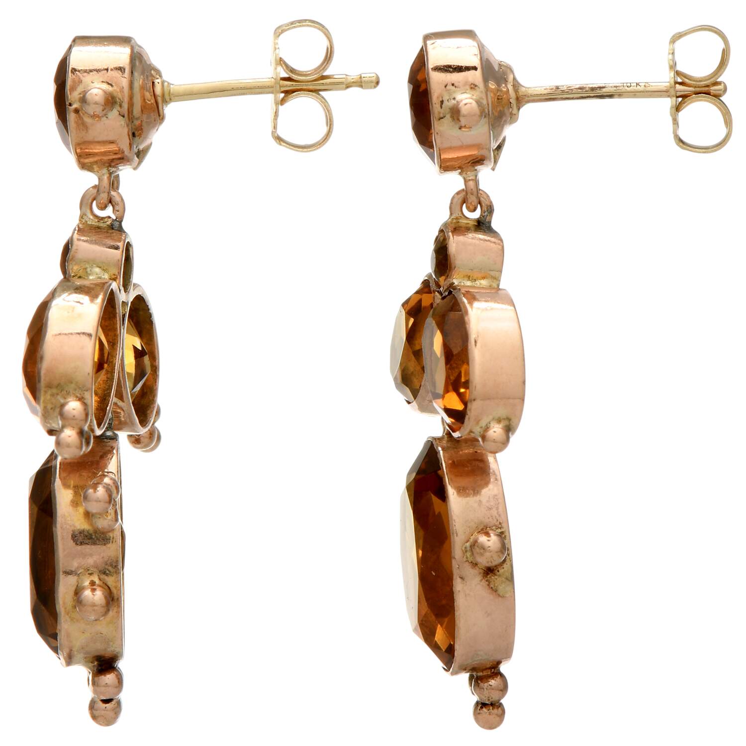 10KY Citrine(12.50) Dangle Earrings-2
