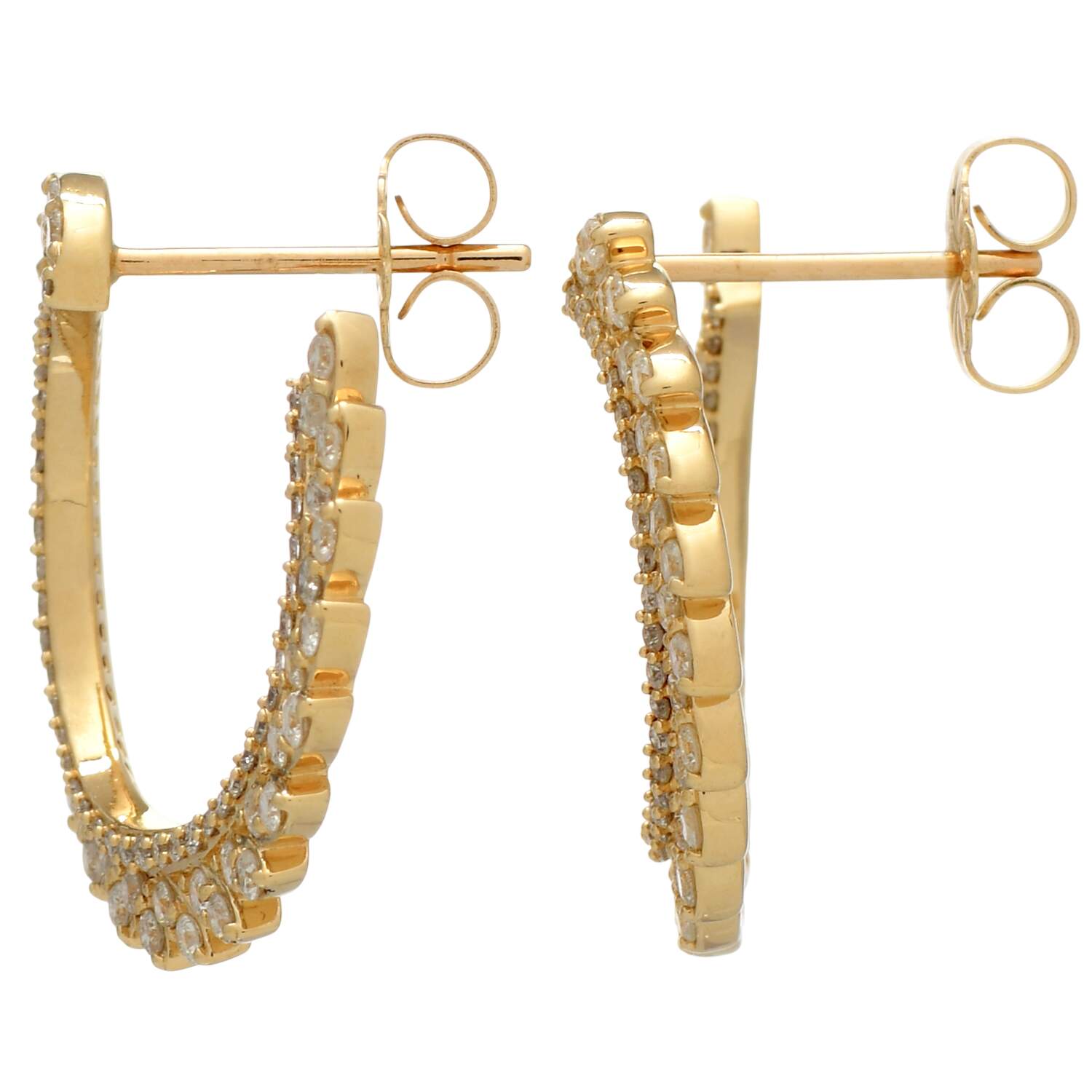 14KY Diamond(2.5) Laurel Wreath Hoop Earrings-2