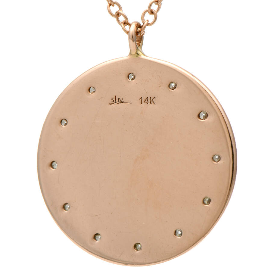 14KR Diamond(0.12) Accent Circle Disc Necklace-2