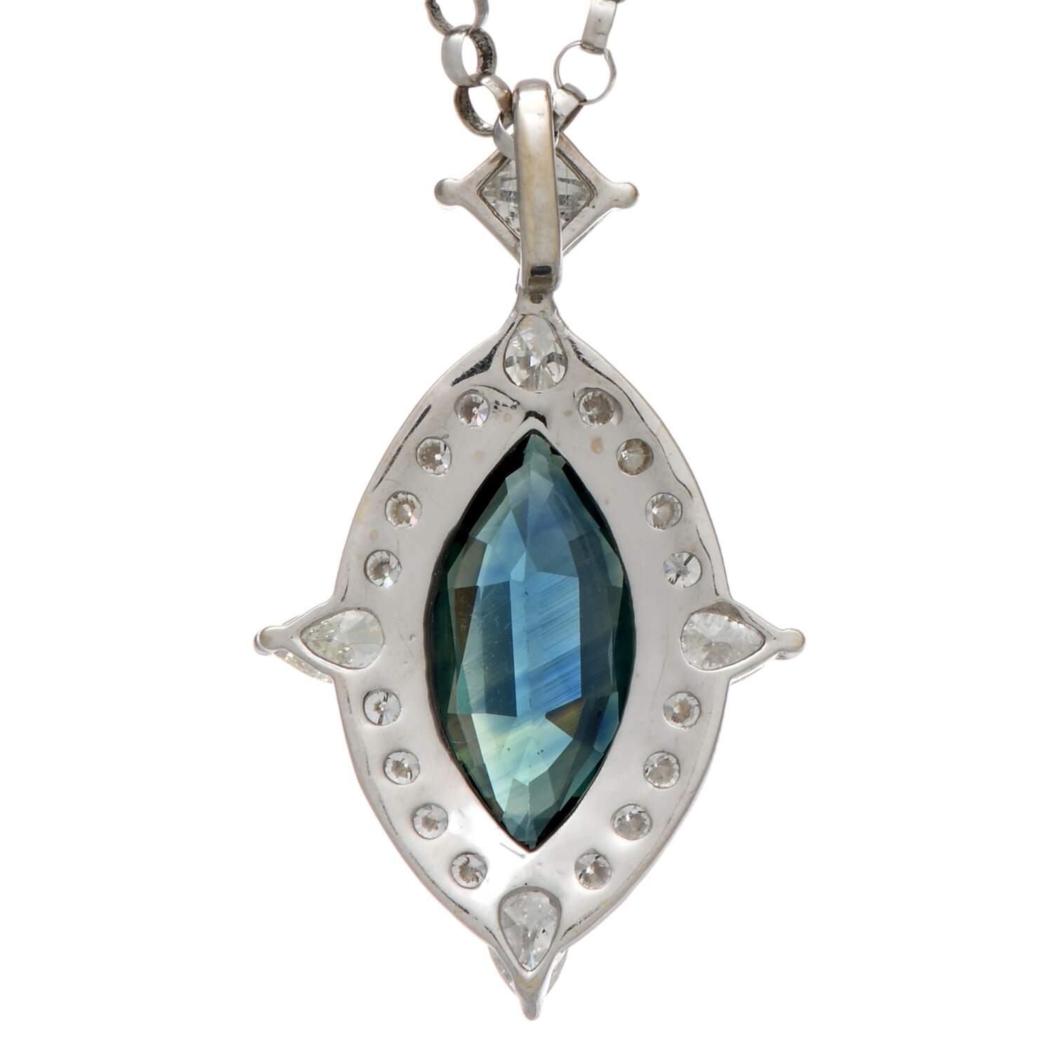 14KW Sapphire(1.64) & Diamond(0.81) Necklace-2