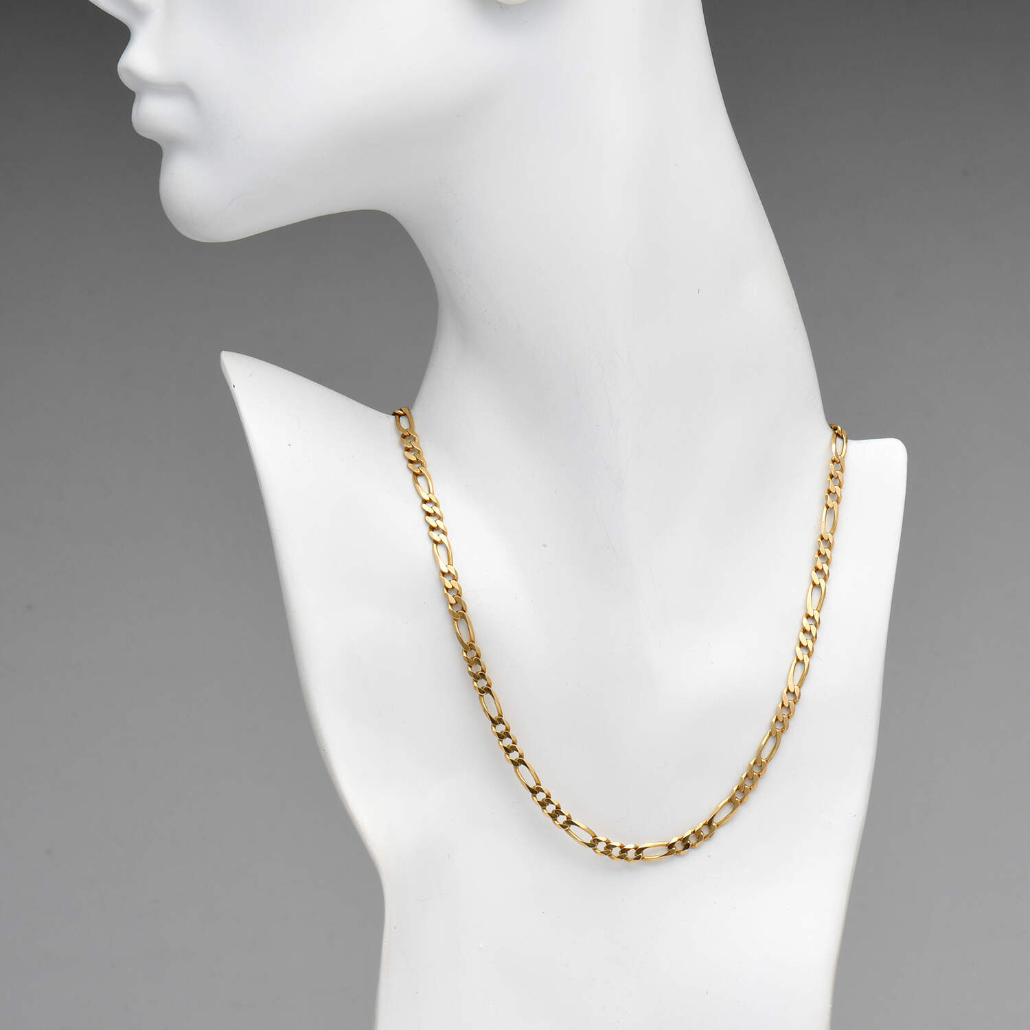 14KY Italian Figaro Link Chain Necklace-3
