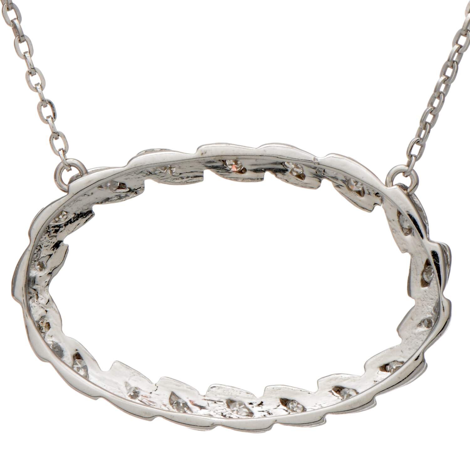 14KW Diamond (0.27) Laurel Wreath Necklace-2