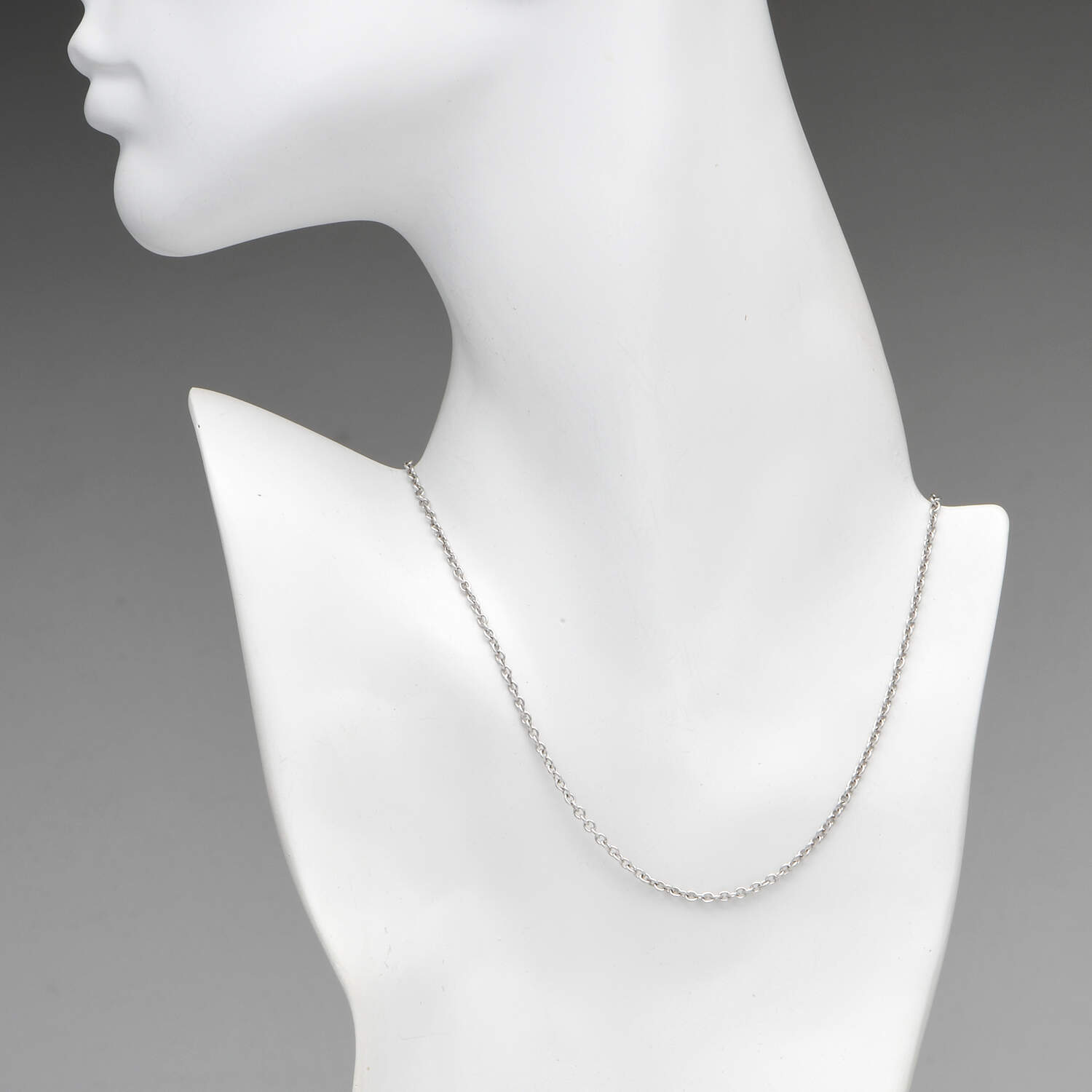Platinum 2.5 mm Rolo Chain Necklace-3