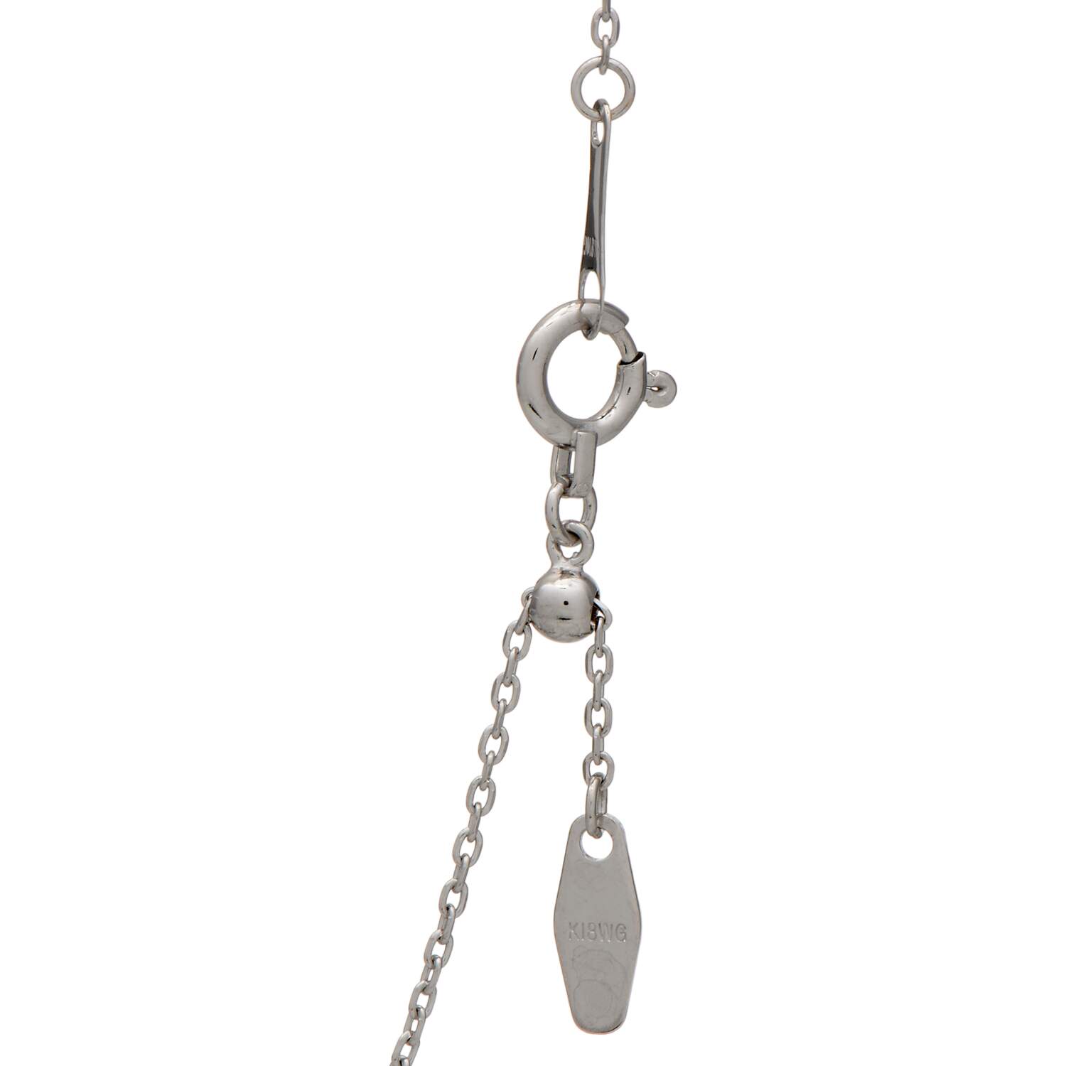 18KW Diamond(0.40) Scroll Motif Station Necklace-3