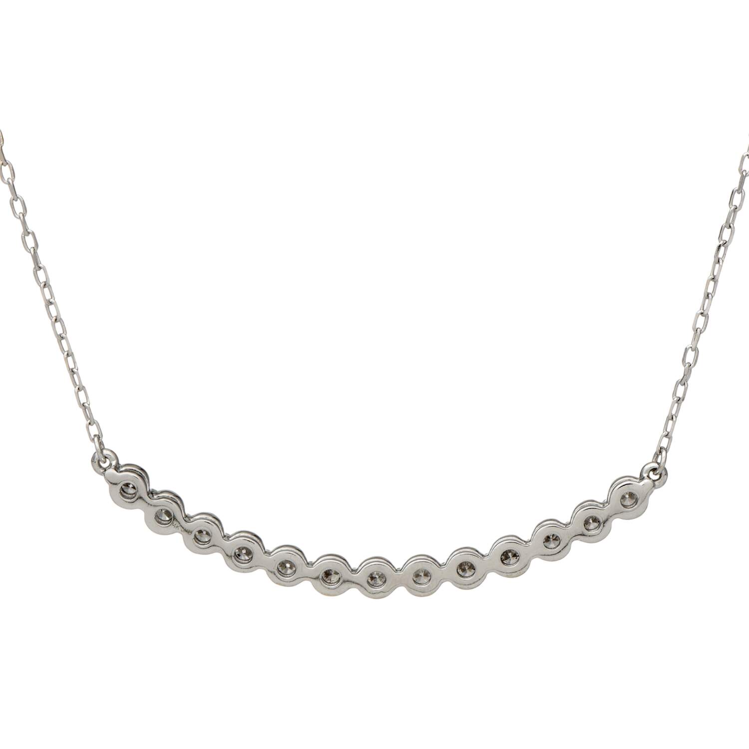 14KW Diamond (0.78) Curve Necklace-2