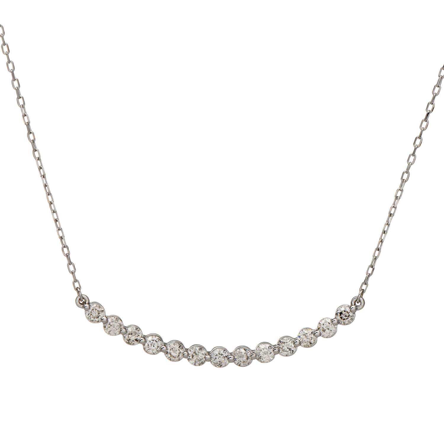 14KW Diamond (0.78) Curve Necklace-1