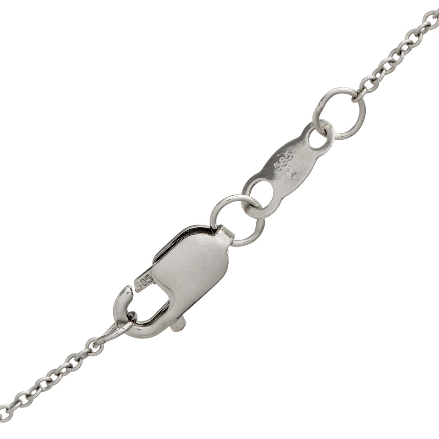 14KW Diamond(0.46) Trio Bezel Set Station Necklace-3