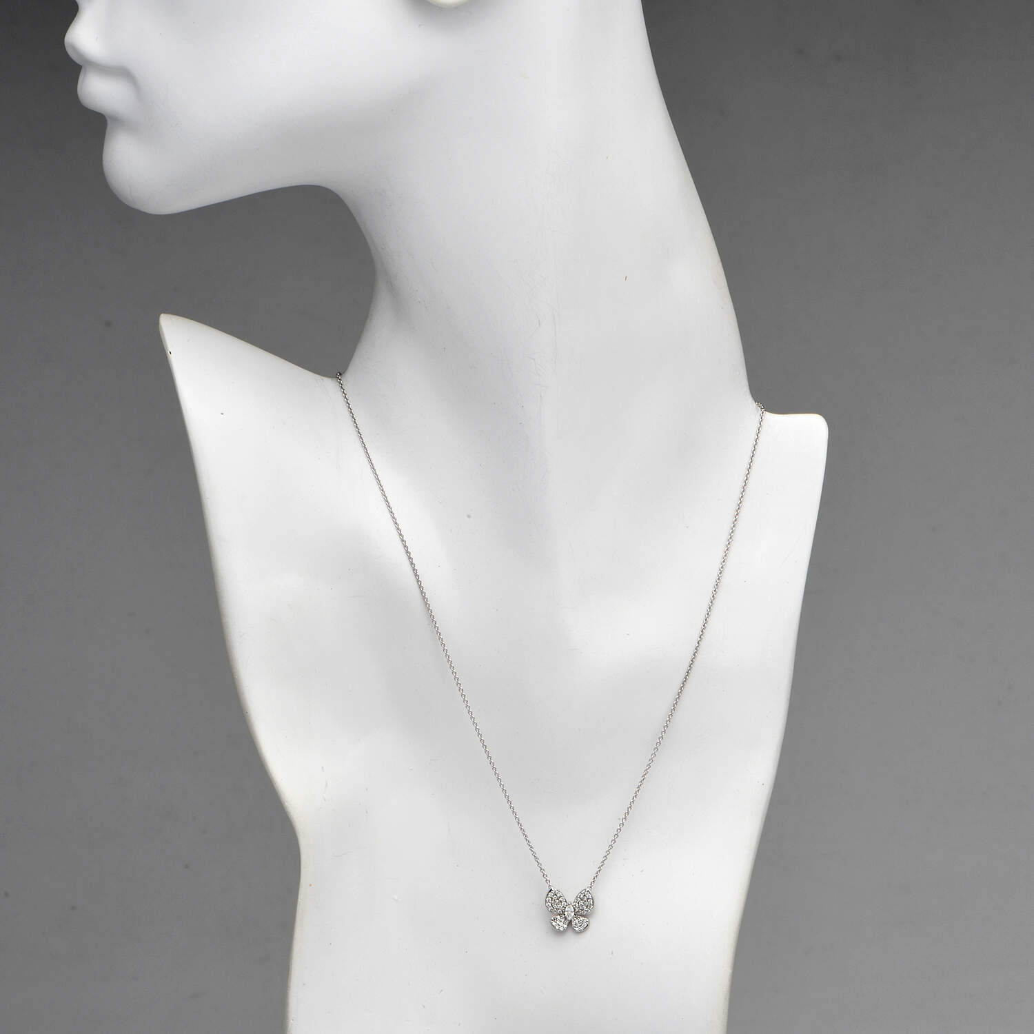 14KW Effy Diamond(0.41) Butterfly Necklace-4