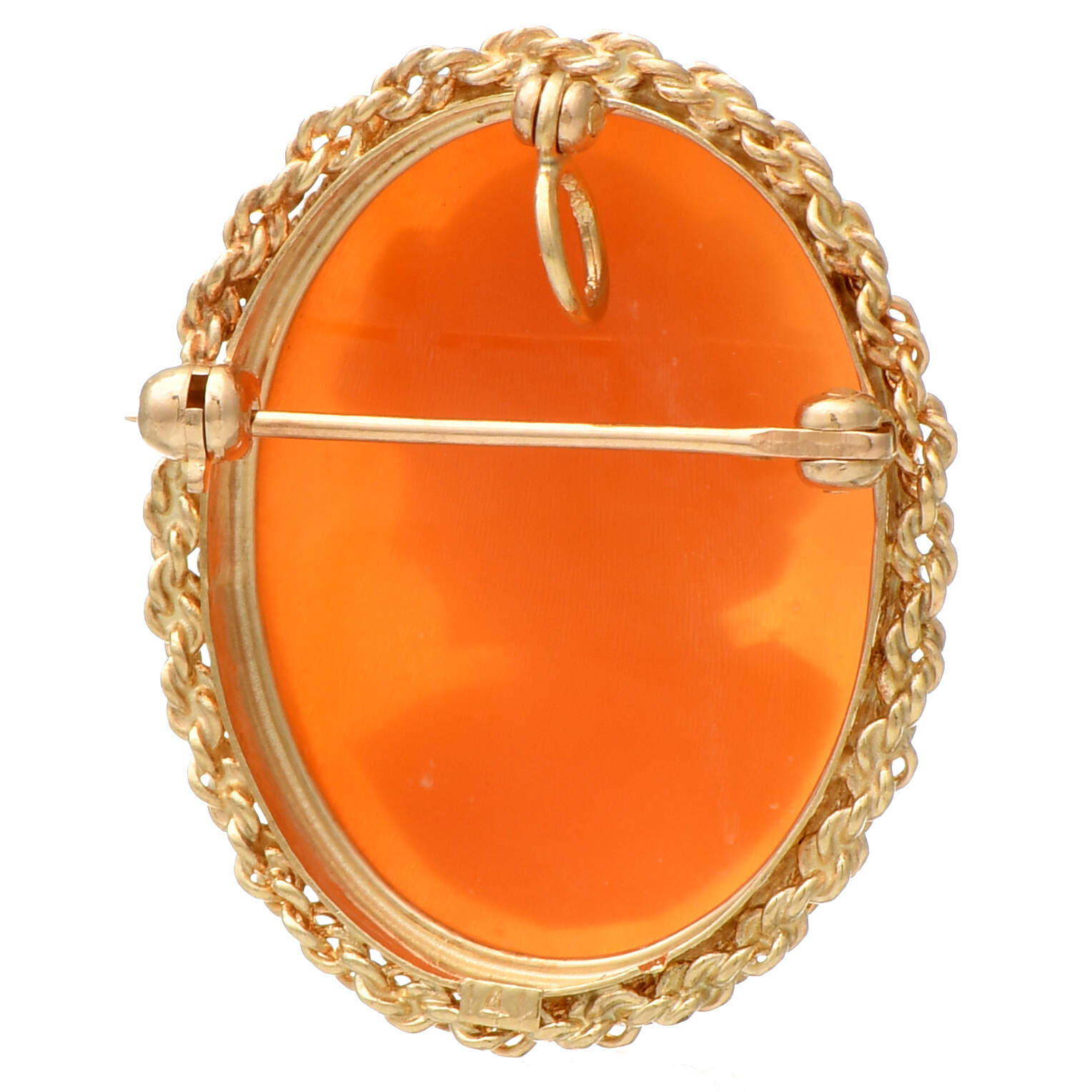 14KY Shell Cameo Pin-2