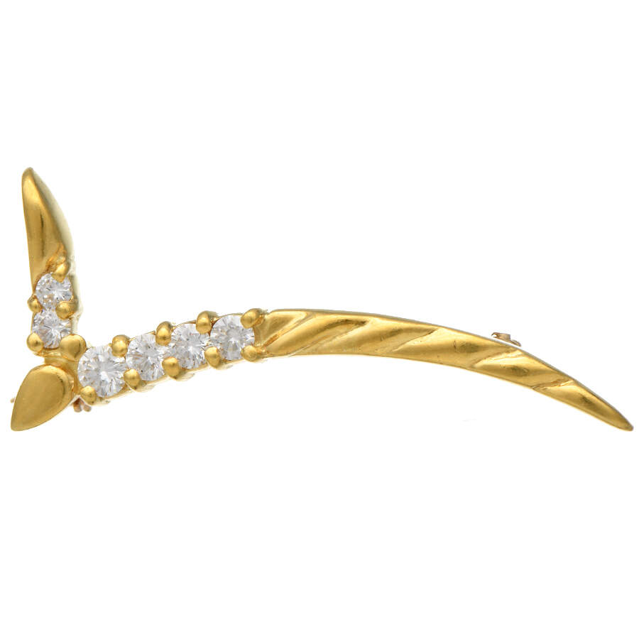 18KY Diamond(0.42) Check Mark Pin-1
