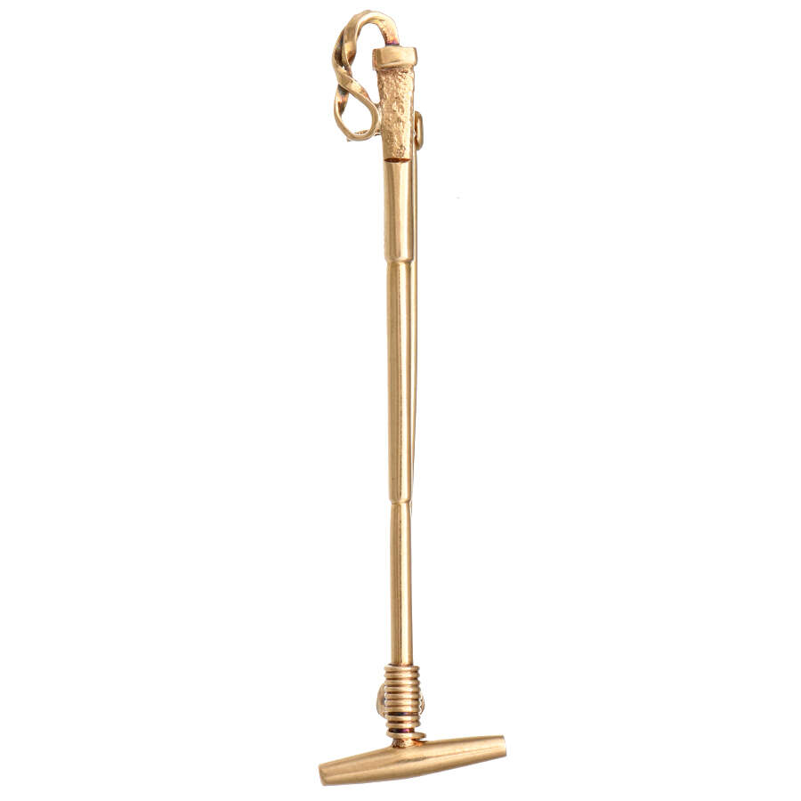 14KY Art Deco Polo Mallet Stick Pin-1
