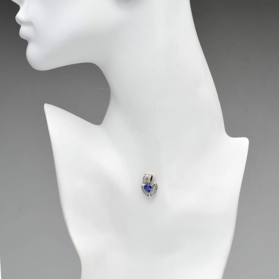 14KW Tanzanite(1.28) & Diamond(.20) Pave Pendant-3