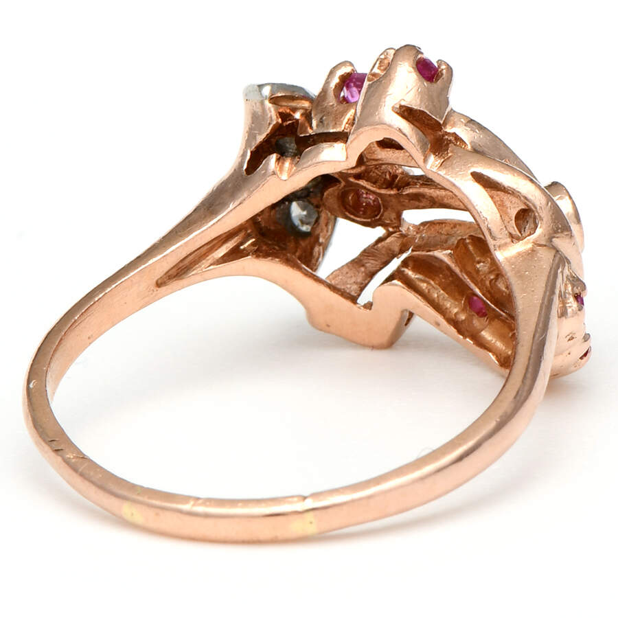 14KY Retro Modern Ruby & Diamond Ring-2