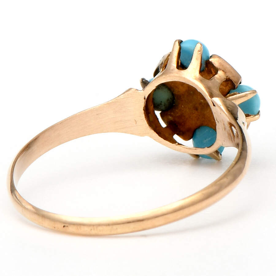 10KY Victorian Turquoise & Seed Pearl Ring-2