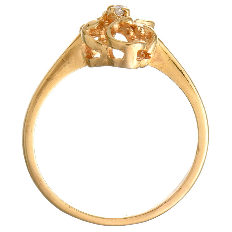 14KY Diamond Accent Swirl Ring-4