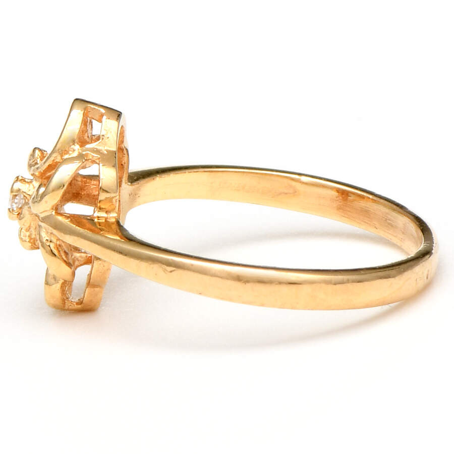 14KY Diamond Accent Swirl Ring-3
