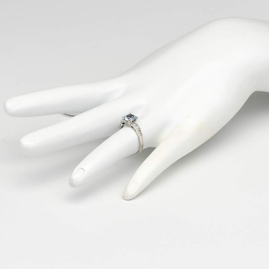 14KW Synthetic Blue Spinel (1.0) & Diamond (0.10) Ring-5