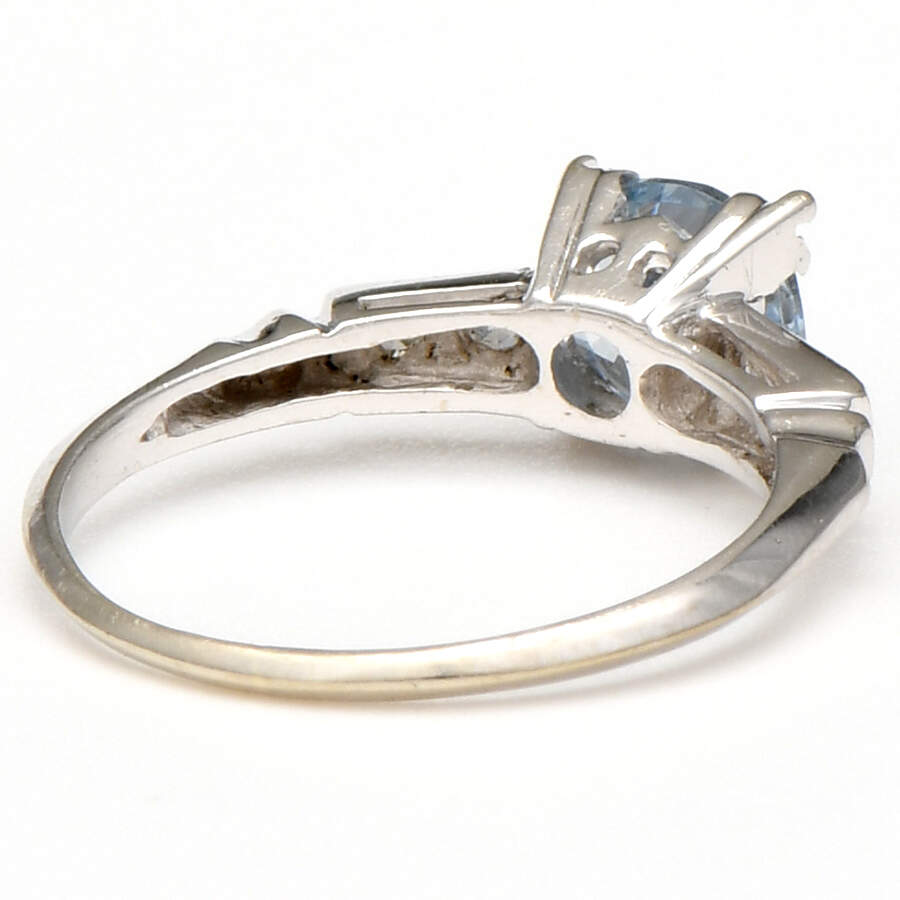 14KW Synthetic Blue Spinel (1.0) & Diamond (0.10) Ring-2