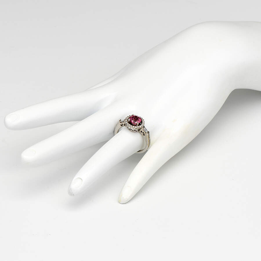 14KW Pink Tourmaline(1.12) & Diamond(0.45) Ring-5