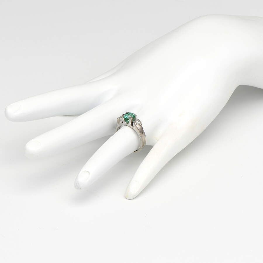14KW Green Zircon(1.65) & Diamond Ring-5