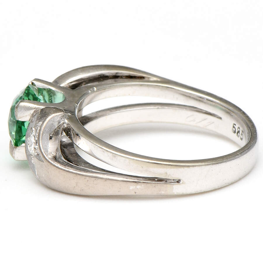 14KW Green Zircon(1.65) & Diamond Ring-3