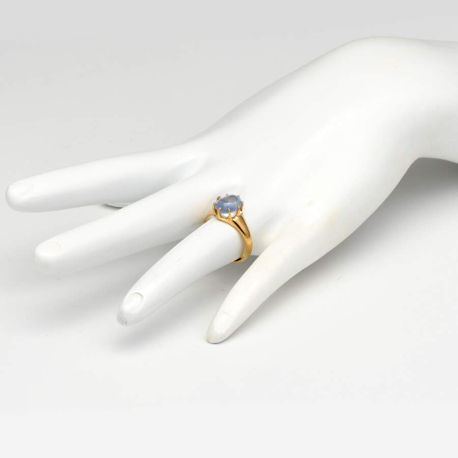 14KY Sapphire(3.30) Cabachon Ring-5
