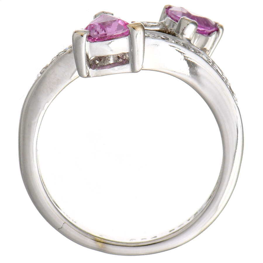 18KW Pink Sapphire(0.84) & Diamond(0.12) Bypass Ring-4