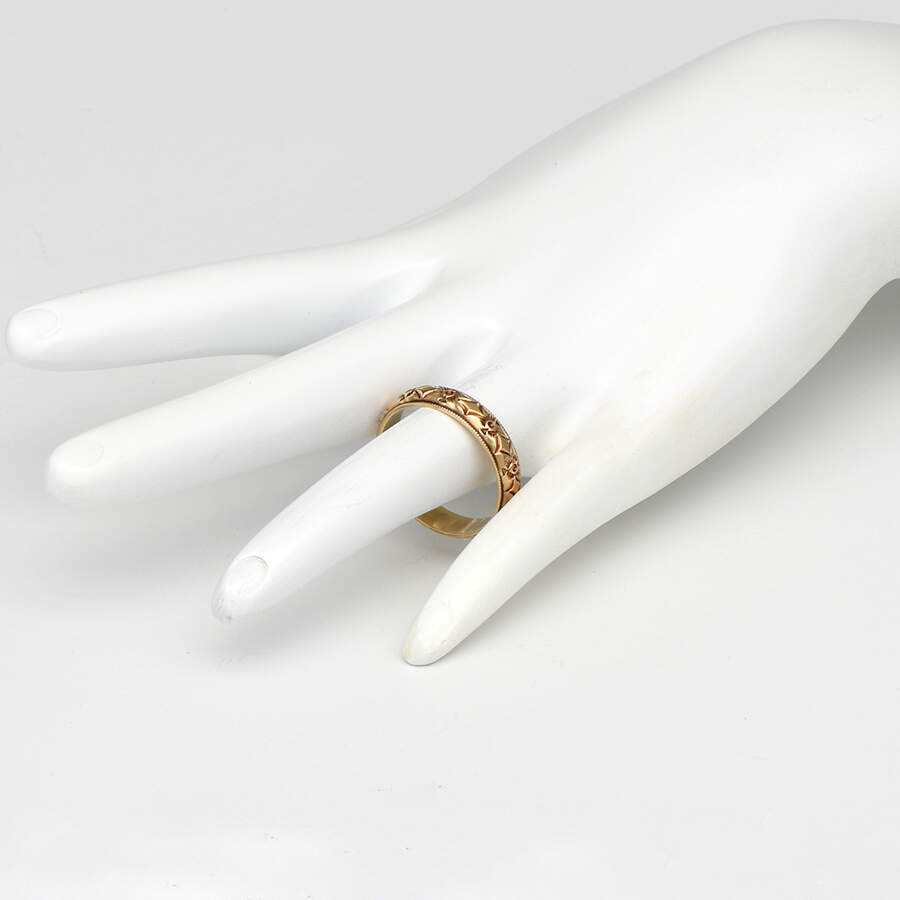 14KY Carved Band Ring-4