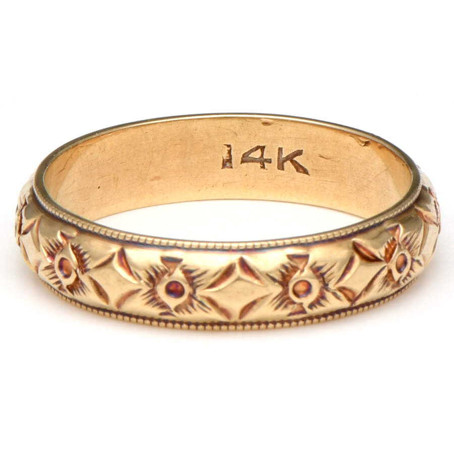 14KY Carved Band Ring-2