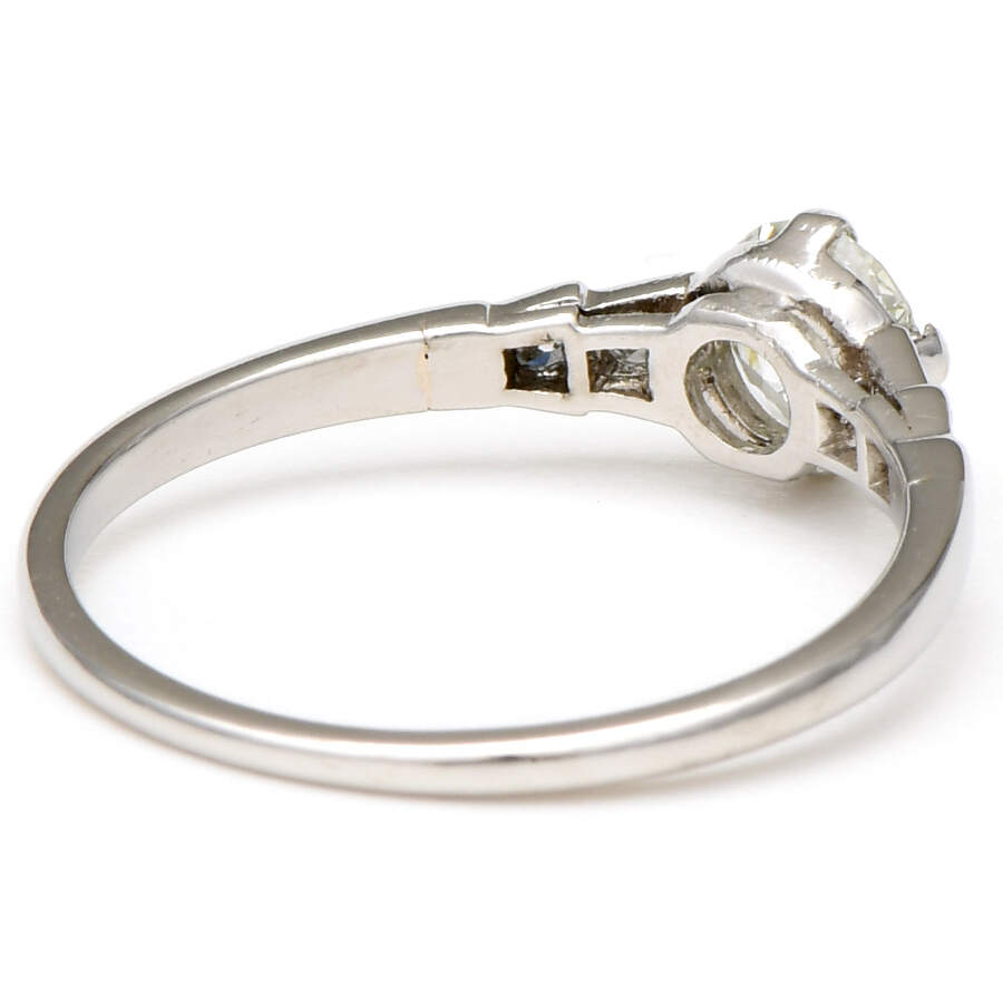 Platinum Art Deco Old European Cut Diamond(0.51) Ring-2