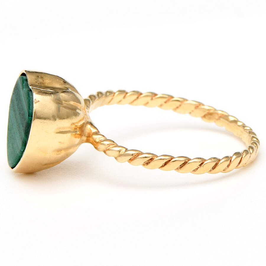 14KY Malachite (4.0) Heart Stackable Ring-3