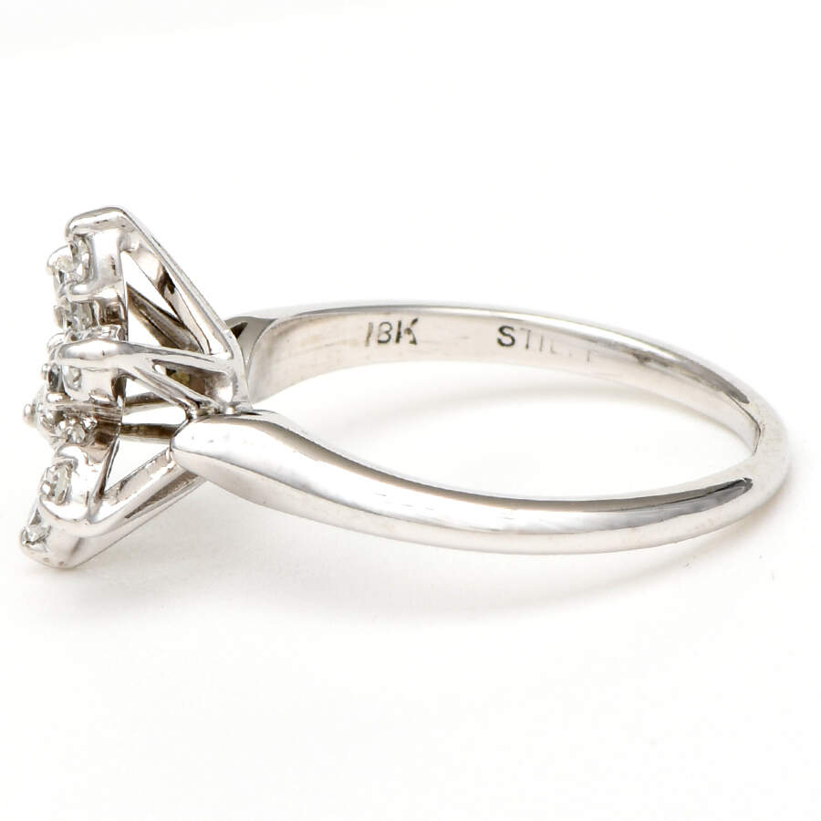 18KW Vintage Star Diamond(0.30) Ring-3