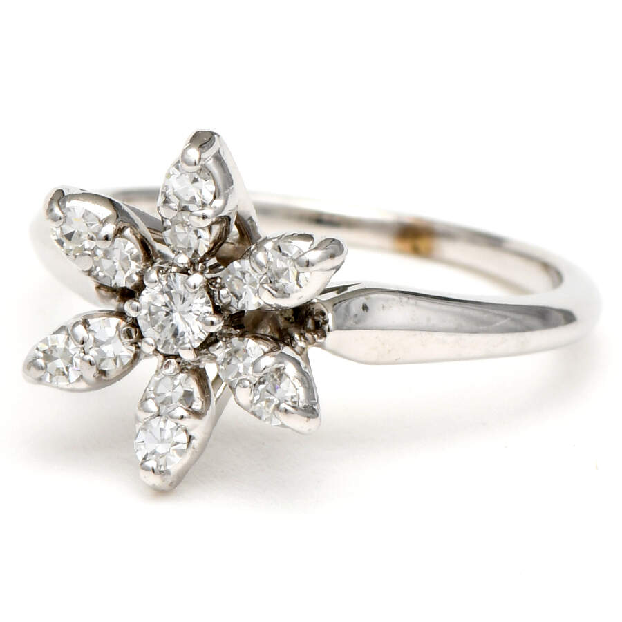 18KW Vintage Star Diamond(0.30) Ring-1