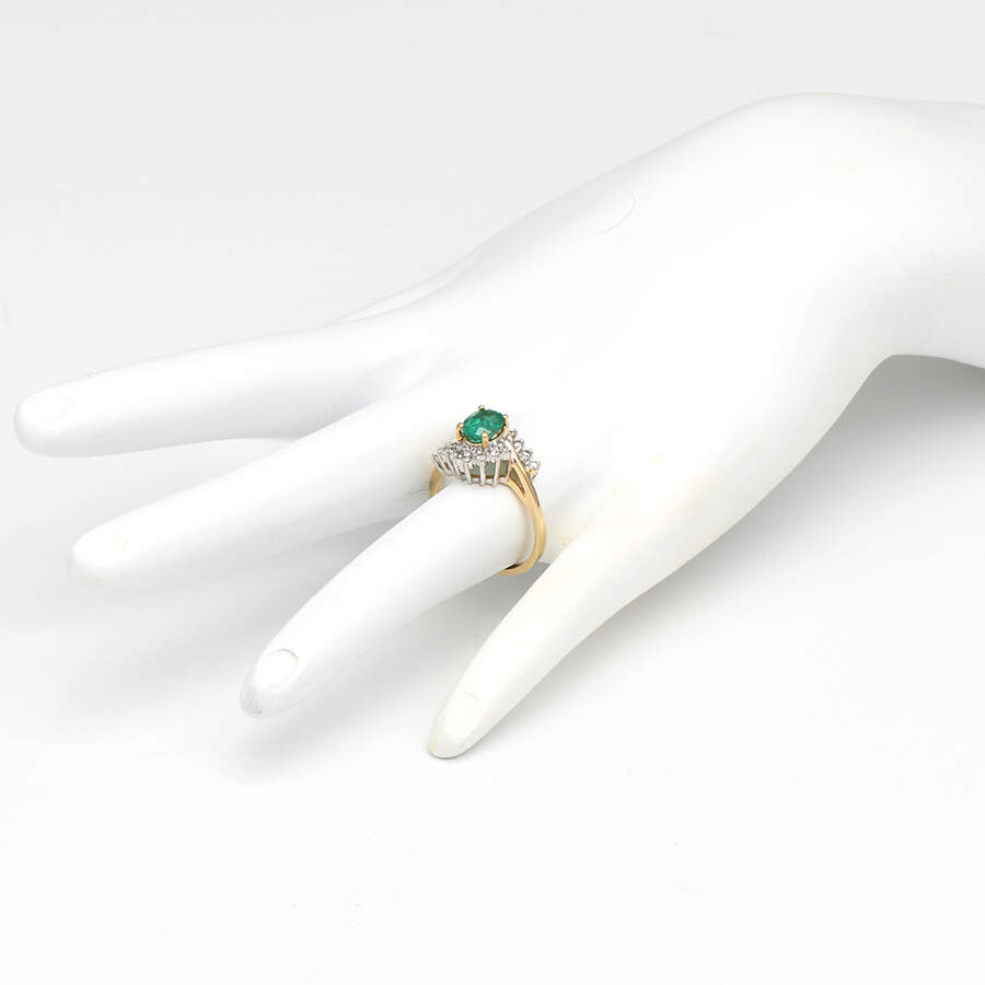 10KYW Emerald(0.81) & Diamond(0.24) Ring-5