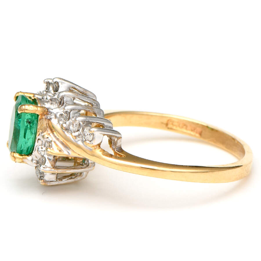 10KYW Emerald(0.81) & Diamond(0.24) Ring-3