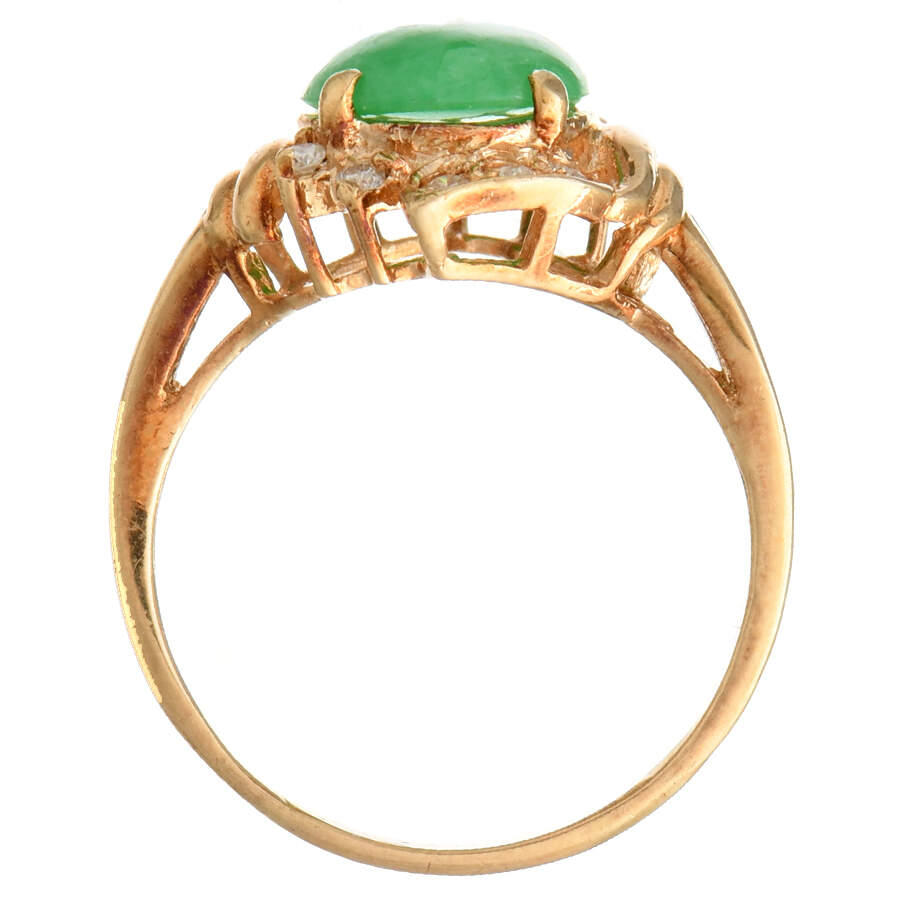 14KY Jadeite Jade (2.87) & Diamond (0.15) Ring-4